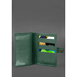 Кожаная обложка-портмоне для военного билета 15.0 зеленая Crazy Horse BlankNote