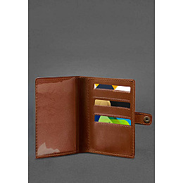 Кожаная обложка-портмоне для военного билета 15.0 светло-коричневая BlankNote