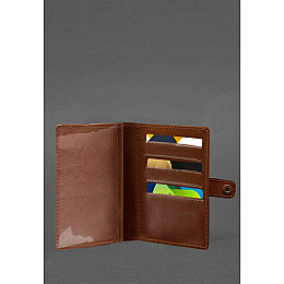 Кожаная обложка-портмоне для военного билета 15.0 светло-коричневая Crazy Horse BlankNote