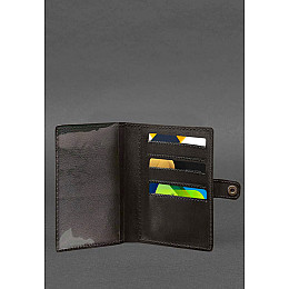 Кожаная обложка-портмоне для военного билета 15.0 темно-коричневая BlankNote