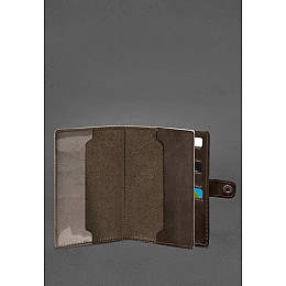 Кожаная обложка-портмоне для военного билета 15.0 темно-коричневый Crazy Horse BlankNote