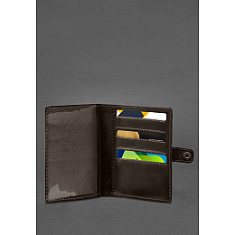 Кожаная обложка-портмоне для военного билета 15.0 темно-коричневый Crazy Horse BlankNote