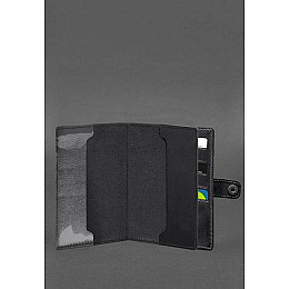 Кожаная обложка-портмоне для военного билета 15.0 черная Crazy Horse BlankNote