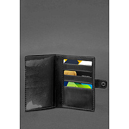 Кожаная обложка-портмоне для военного билета 15.0 черная Crazy Horse BlankNote