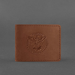 Кожаная обложка на удостоверение Главного управления разведки (ГУР) светло-коричневая Crazy Horse BlankNote