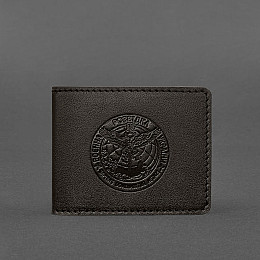 Кожаная обложка на удостоверение Главного управления разведки (ГУР) темно-коричневая BlankNote