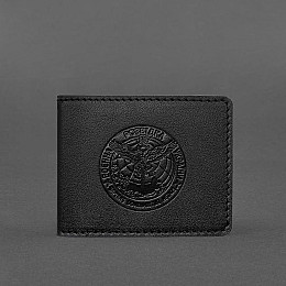 Кожаная обложка на удостоверение Главного управления разведки (ГУР) Черная BlankNote