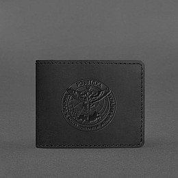 Кожаная обложка на удостоверение Главного управления разведки (ГУР) черная Crazy Horse BlankNote