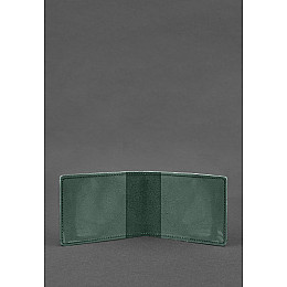 Кожаная обложка на удостоверение Морской охраны зеленая Crazy Horse BlankNote