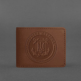 Кожаная обложка на удостоверение Морской охраны светло-коричневая Crazy Horse BlankNote