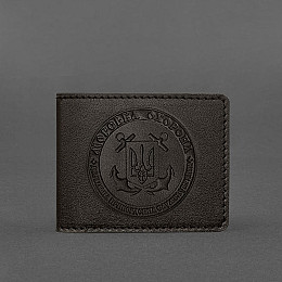 Кожаная обложка на удостоверение Морской охраны темно-коричневая BlankNote