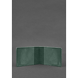 Кожаная обложка на удостоверение Государственной службы Украины по чрезвычайным ситуациям (ГСЧС) зеленая Crazy Horse BlankNote