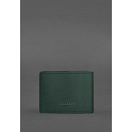 Кожаная обложка на удостоверение Государственной службы Украины по чрезвычайным ситуациям (ГСЧС) зеленая Crazy Horse BlankNote