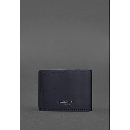 Кожаная обложка на удостоверение Государственной службы Украины по чрезвычайным ситуациям (ГСЧС) темно-синяя Crazy Horse BlankNote