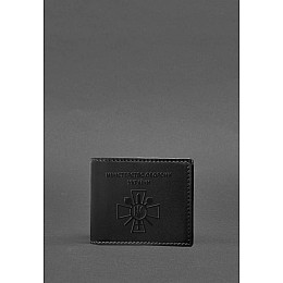 Кожаная обложка для удостоверения министерства обороны Черная BlankNote