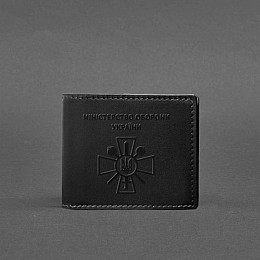 Кожаная обложка для удостоверения министерства обороны Черная BlankNote