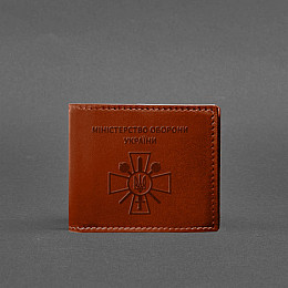 Кожаная обложка для удостоверения министерства обороны светло-коричневая BlankNote