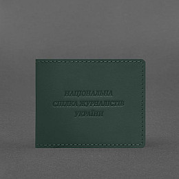 Кожаная обложка для удостоверения журналиста зеленая Crazy Horse BlankNote