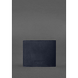 Кожаная обложка для удостоверения журналиста темно-синяя BlankNote