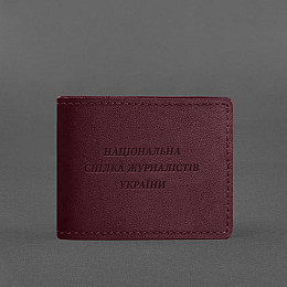 Кожаная обложка для удостоверения журналиста бордовая Crazy Horse BlankNote