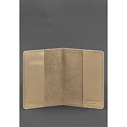 Кожаная обложка для паспорта и военного билета 1.3 светло-бежевая BlankNote