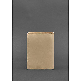 Кожаная обложка для паспорта и военного билета 1.3 светло-бежевая BlankNote