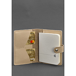 Кожаная обложка для паспорта 3.0 светло-бежевая BlankNote