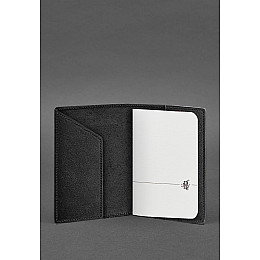 Кожаная обложка для паспорта с картой Украины черный краст BlankNote