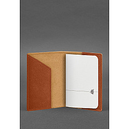 Кожаная обложка для паспорта с картой Украины светло-коричневый краст BlankNote