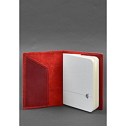 Кожаная обложка для паспорта с картой Украины коралл Crazy Horse BlankNote