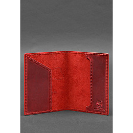 Кожаная обложка для паспорта с картой Украины коралл Crazy Horse BlankNote