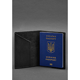 Кожаная обложка для паспорта с картой Украины черный Crazy Horse BlankNote