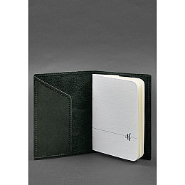 Кожаная обложка для паспорта с картой Украины зеленый Crazy Horse BlankNote