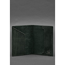 Кожаная обложка для паспорта с картой Украины зеленый Crazy Horse BlankNote