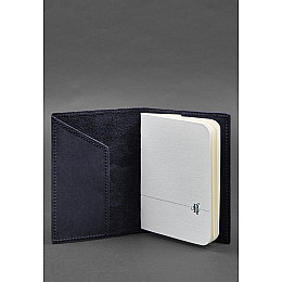 Кожаная обложка для паспорта с картой Украины синий Crazy Horse BlankNote