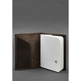 Кожаная обложка для паспорта с картой Украины темно-коричневый Crazy Horse BlankNote