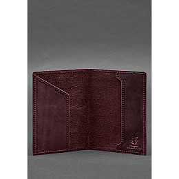 Кожаная обложка для паспорта с картой Украины бордовый Crazy Horse BlankNote