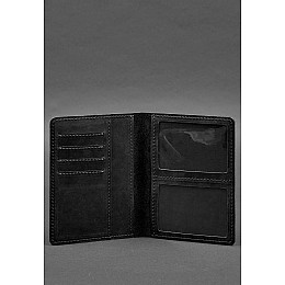 Кожаная обложка-органайзер для документов 6.1 черный Crazy Horse BlankNote