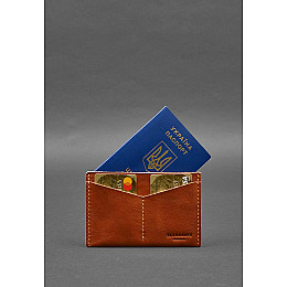 Кожаная обложка-органайзер для документов 6.2 светло-коричневый краст BlankNote