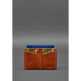 Кожаная обложка-органайзер для документов 6.2 светло-коричневый краст BlankNote