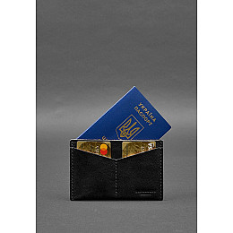 Кожаная обложка-органайзер для документов 6.2 черный краст BlankNote