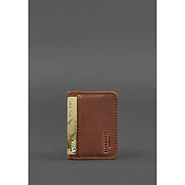 Кожаная обложка для ID-паспорта и водительских прав 4.1 светло-коричневая Crazy Horse с гербом BlankNote