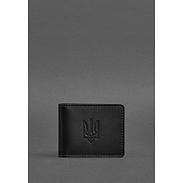 Кожаная обложка для удостоверения с гербом черная BlankNote