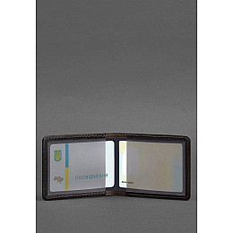 Кожаная обложка для удостоверения с гербом темно-коричневая BlankNote