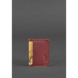 Кожаная обложка для ID-паспорта и водительских прав 4.1 бордовая с гербом BlankNote