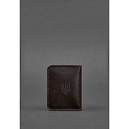 Кожаная обложка для ID-паспорта и водительских прав 4.1 коричневая с гербом Украины BlankNote