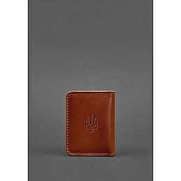 Кожаная обложка для ID-паспорта и водительских прав 4.1 светло-коричневая с гербом BlankNote