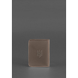 Кожаная обложка для ID-паспорта и водительских прав 4.1 темно-бежевая с гербом BlankNote