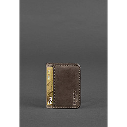 Кожаная обложка для ID-паспорта и водительских прав 4.1 темно-коричневый Crazy Horse с гербом BlankNote