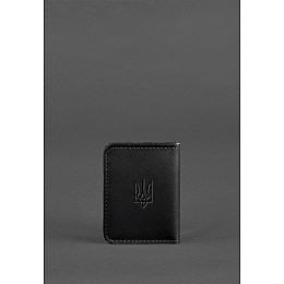 Кожаная обложка для ID-паспорта и водительских прав 4.1 черная с гербом BlankNote